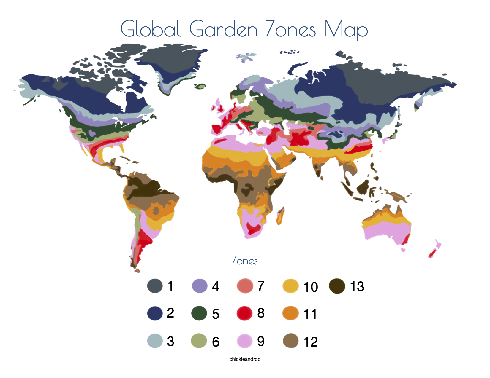 Global Garden Zones Map - Chickie & Roo Homeschool