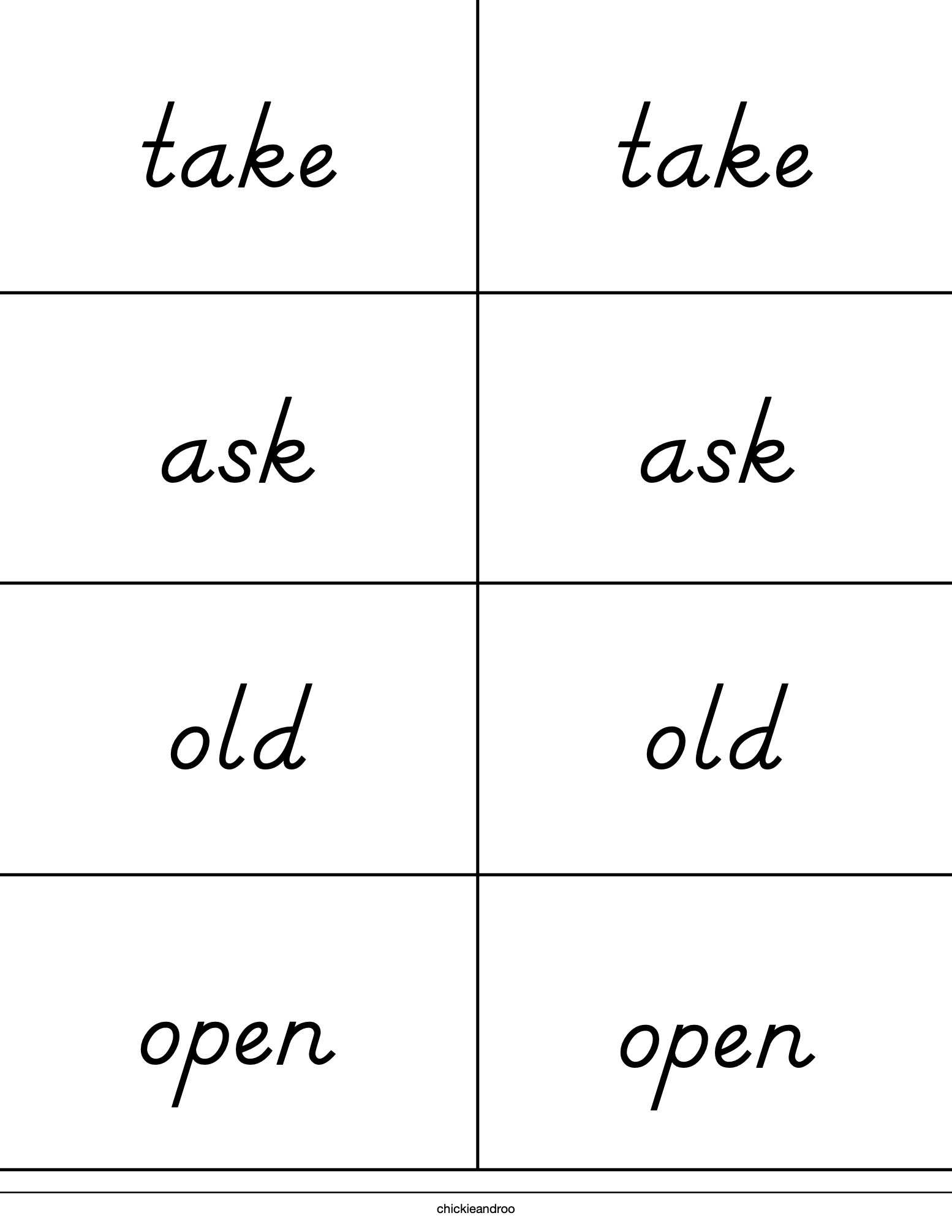 Sight Words-Beginning Words Flash Cards-Level B