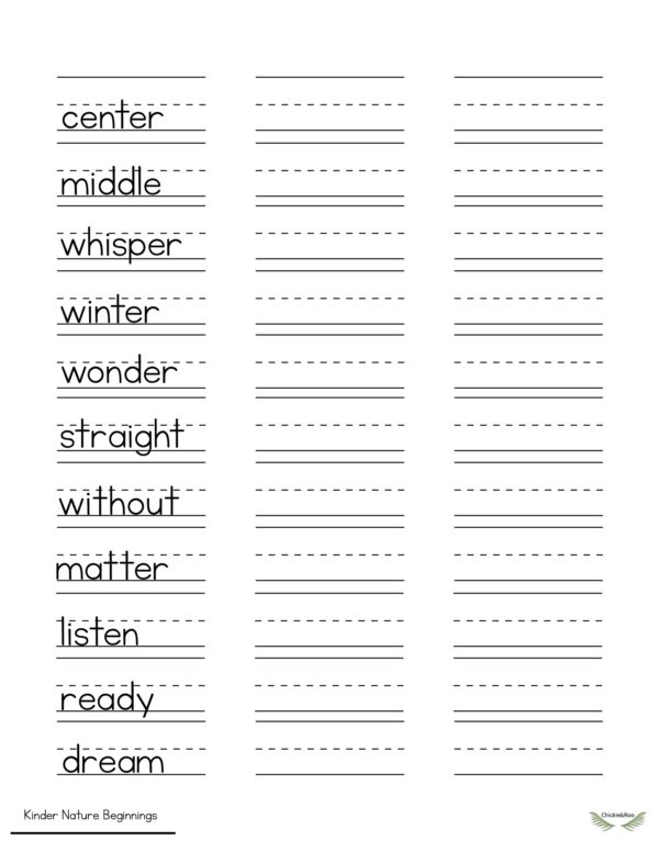 Kinder Nature Beginnings- Copywork Level D - Image 4